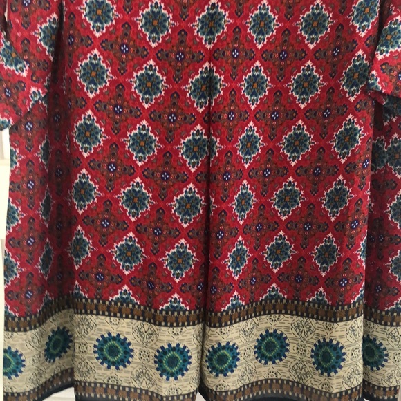 Simply Noelle Boho Tunic Top L/XL Dark Red - Picture 3 of 8